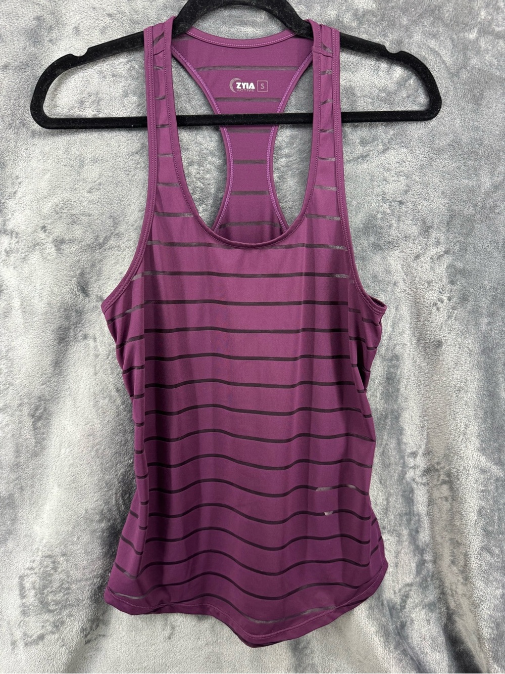 Zyia Plum Purple Havana Work Out Racer Back Breathable Tank Top Size Small
